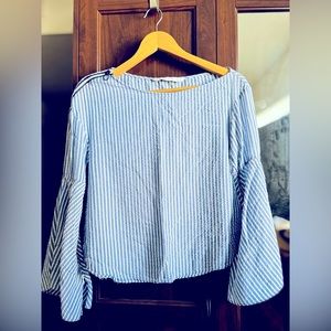 Zara Shirt - Striped (Blue and white) Women - Size US S